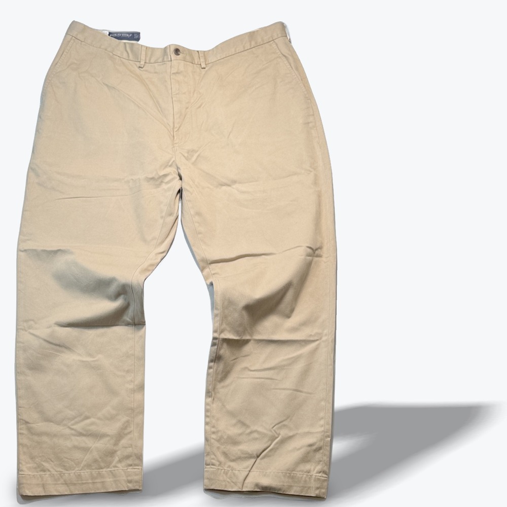 Polo Golf Ralph Lauren Khaki Chino Pants Mens 40x30 Pima Cotton MicroModal Tan